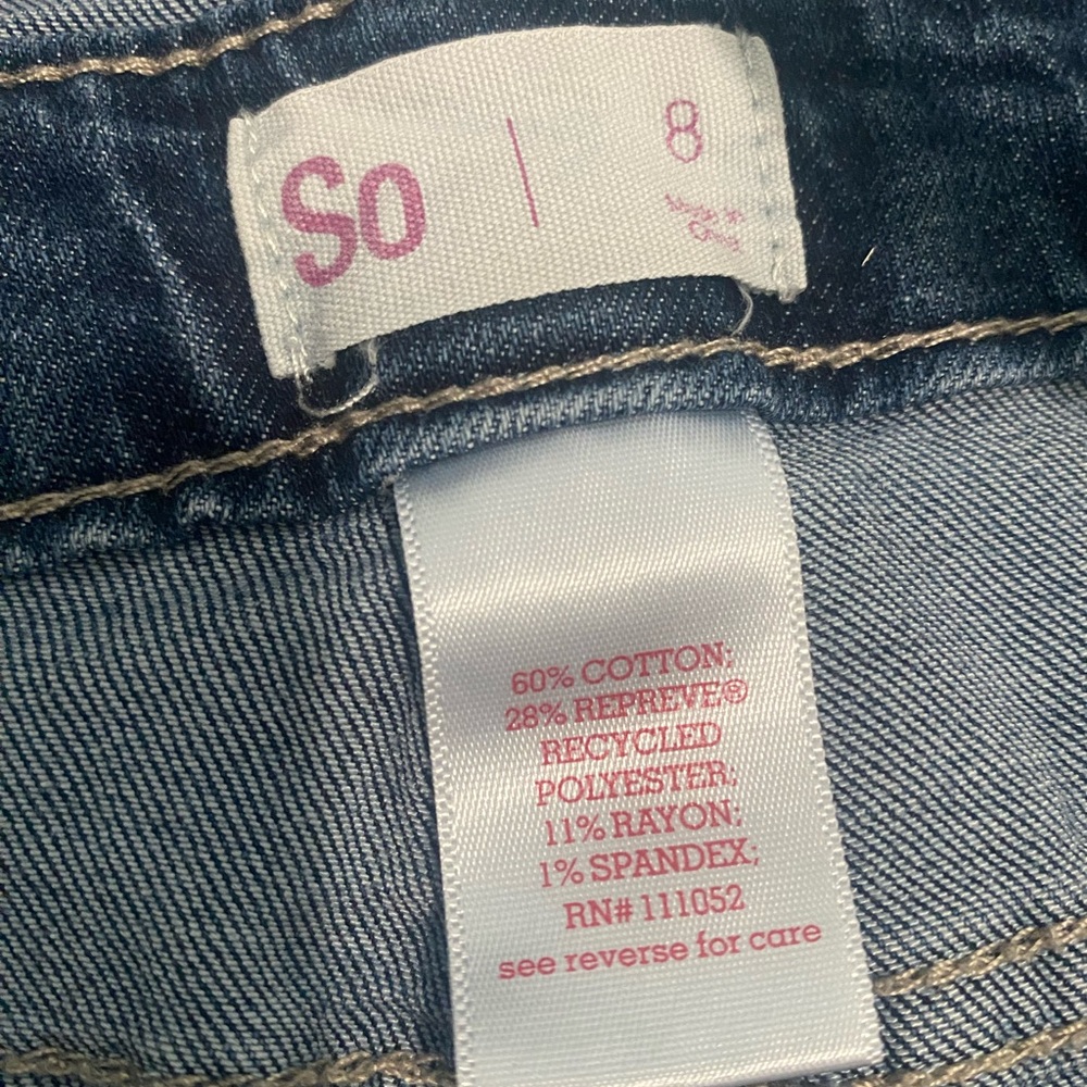 SO Girls Denim Overalls Size 8 - Picture 4 of 5